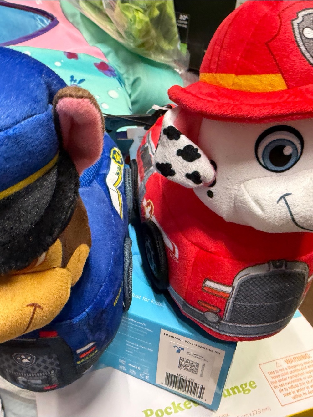 Paw Patrol slippers Plush Duo — Red Marshall & Blue Chase Vehicles